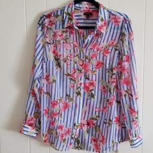 Talbots Floral & stripes Top